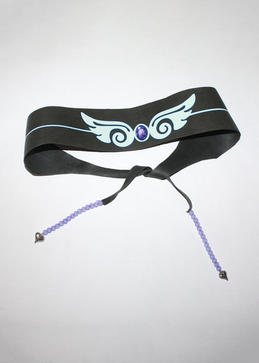 Black Leather Wing Headband