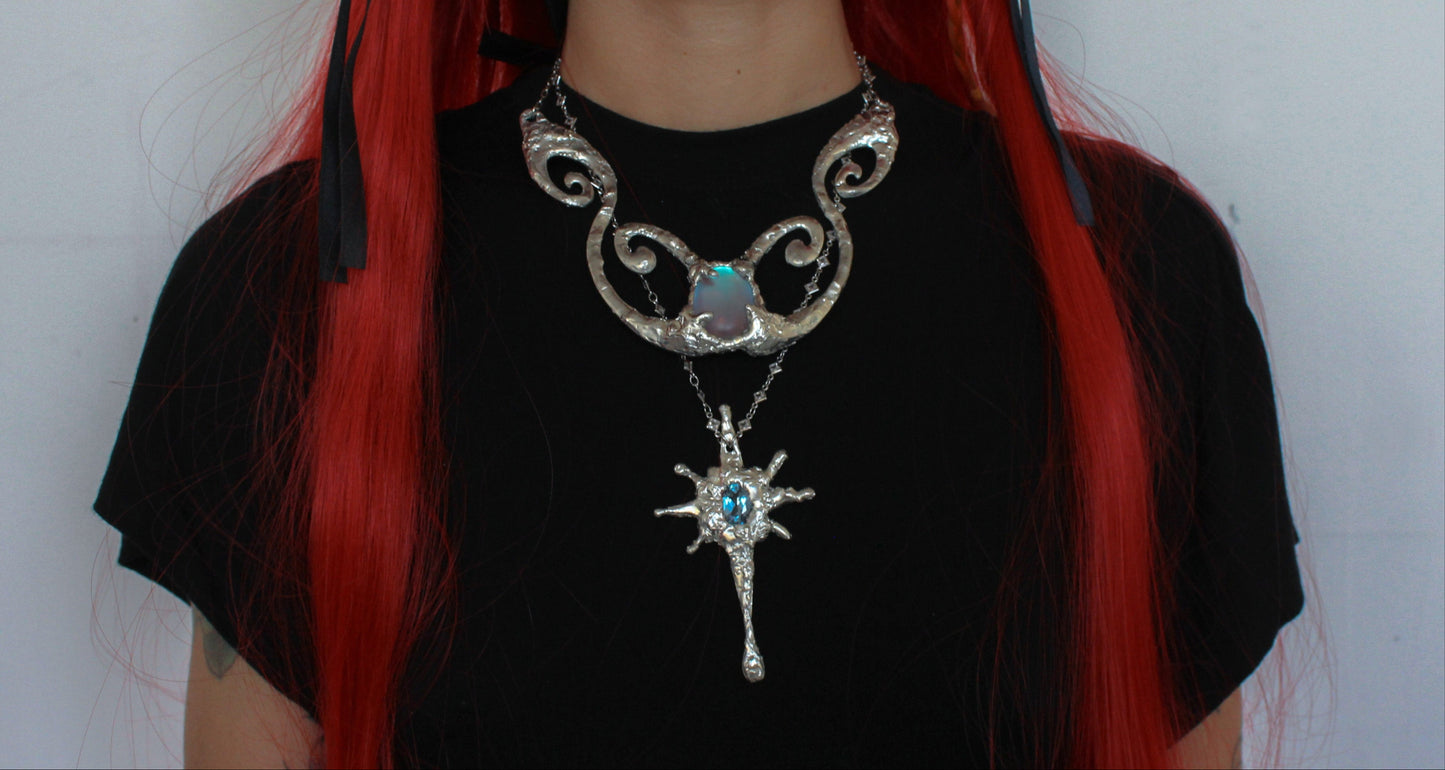 Iridescent Spiral Necklace