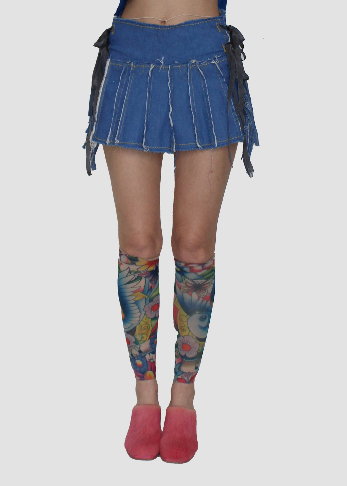 Denim Lace Up Mini
