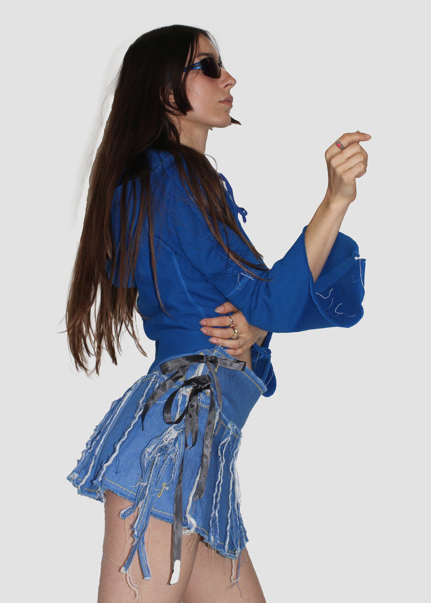Denim Lace Up Mini