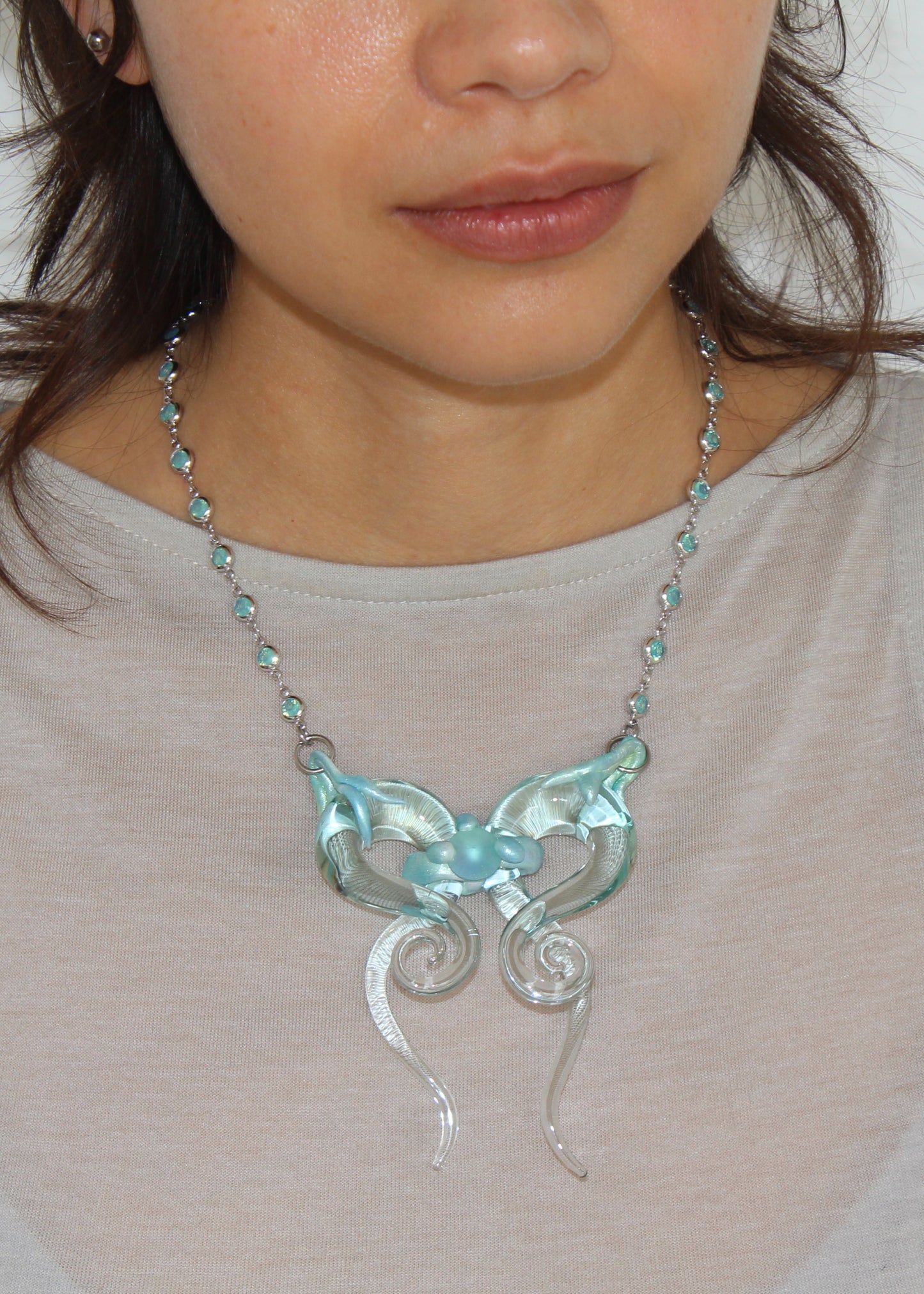 Sea Glass Bow Necklace