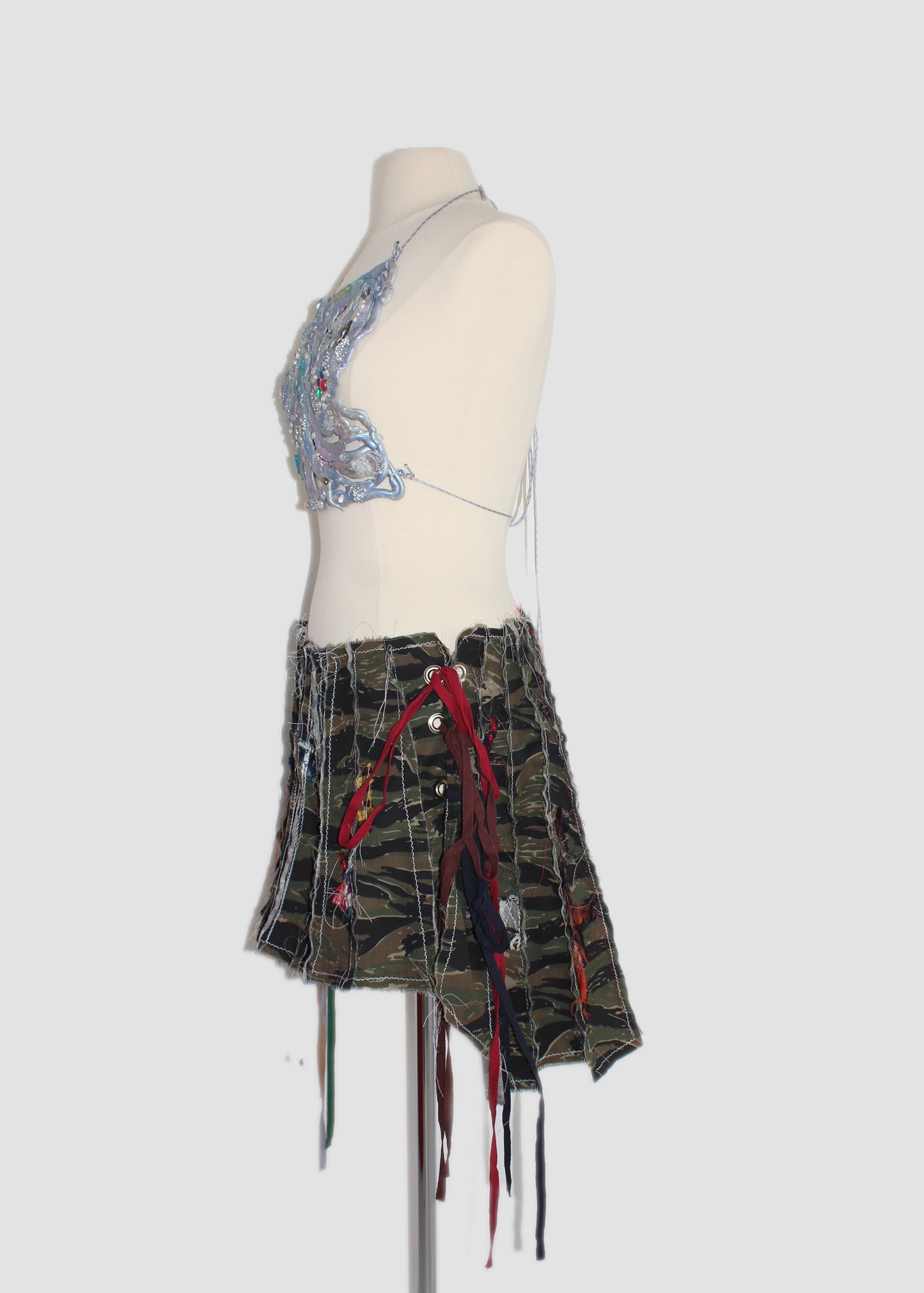 Lace Up Camo Skirt