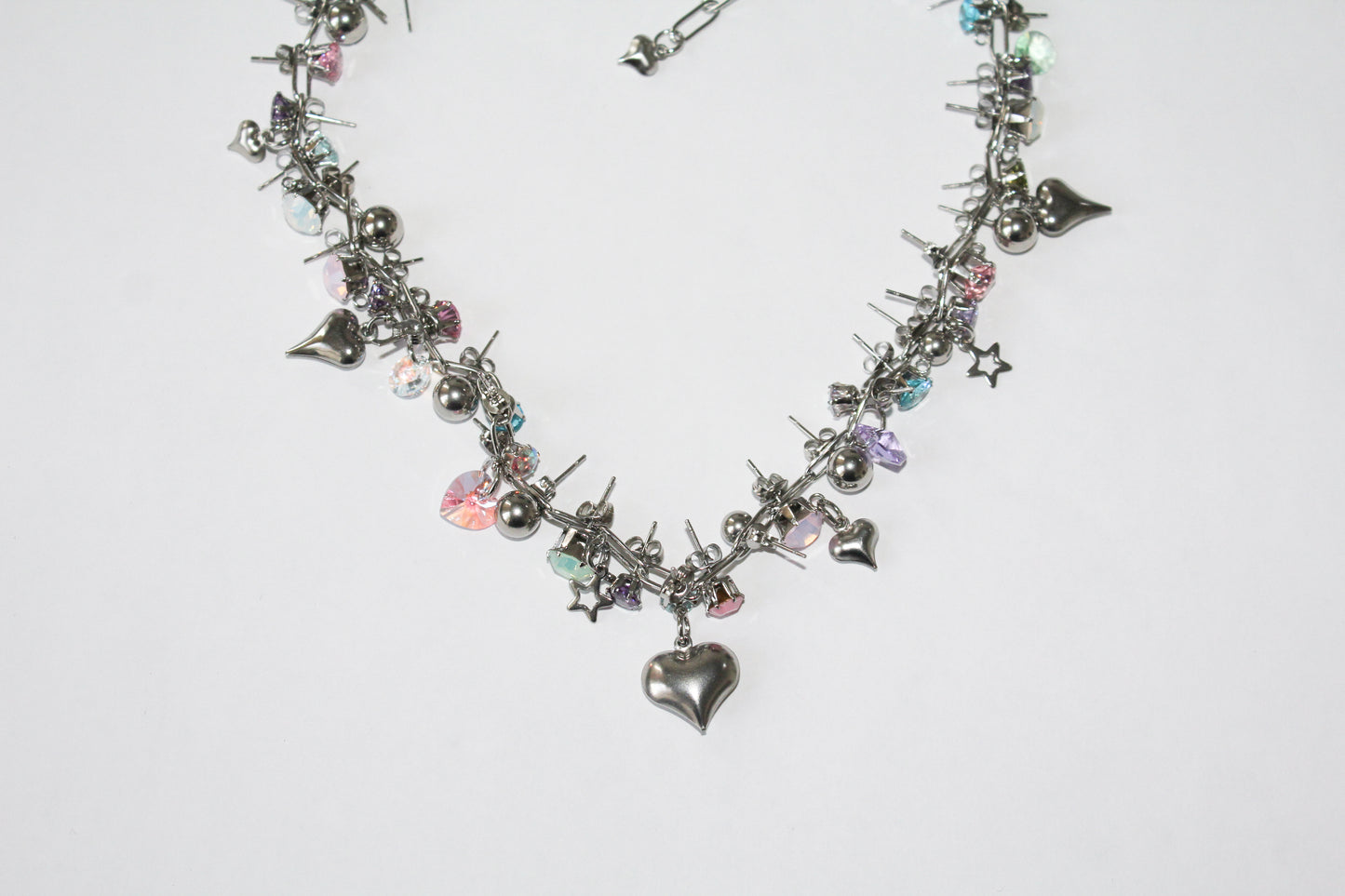 Bubble Spike Charm Necklace