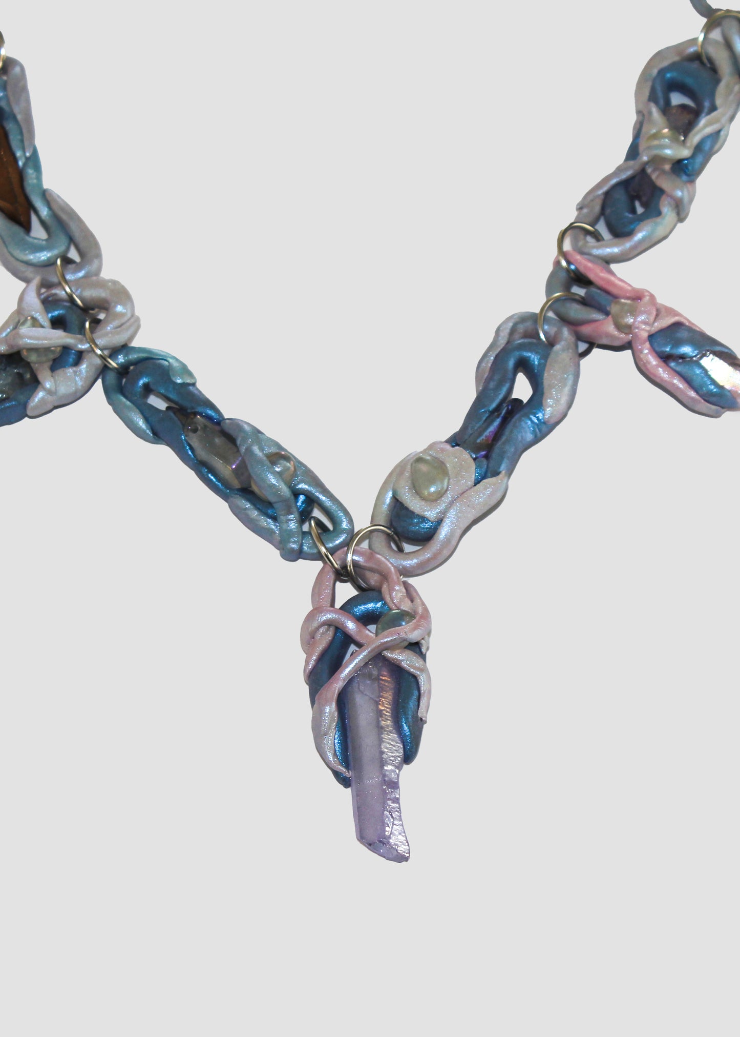 Purple Stone Spike Necklace