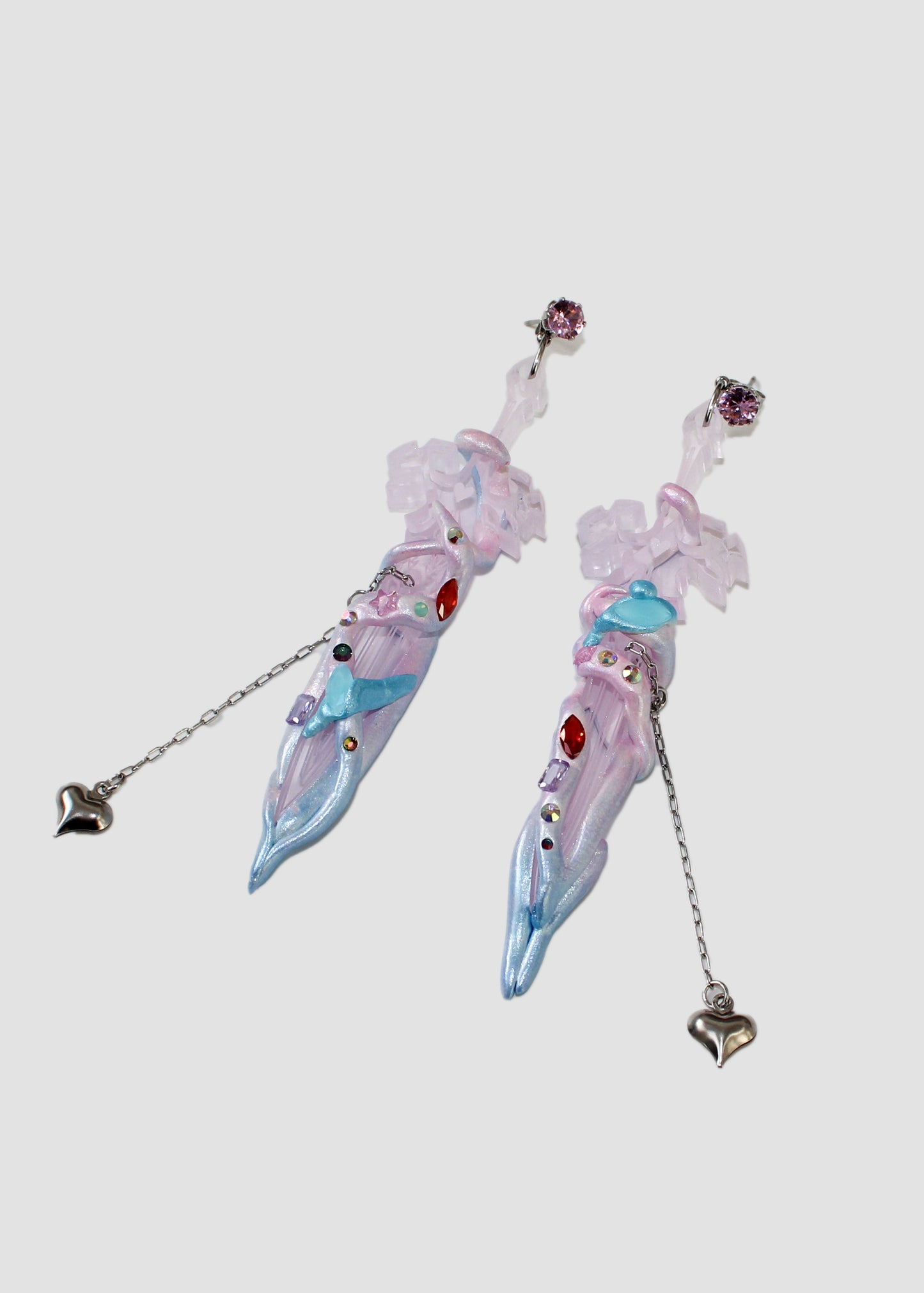 Pink Sword Morph Earrings