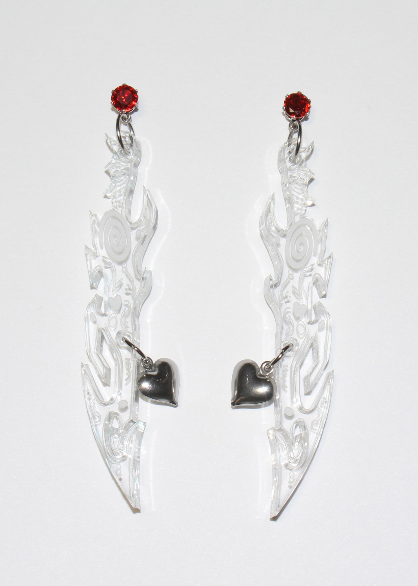 Clear Ruby Spiral Swords