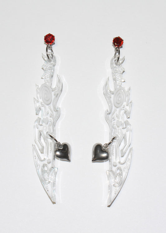 Clear Ruby Spiral Swords