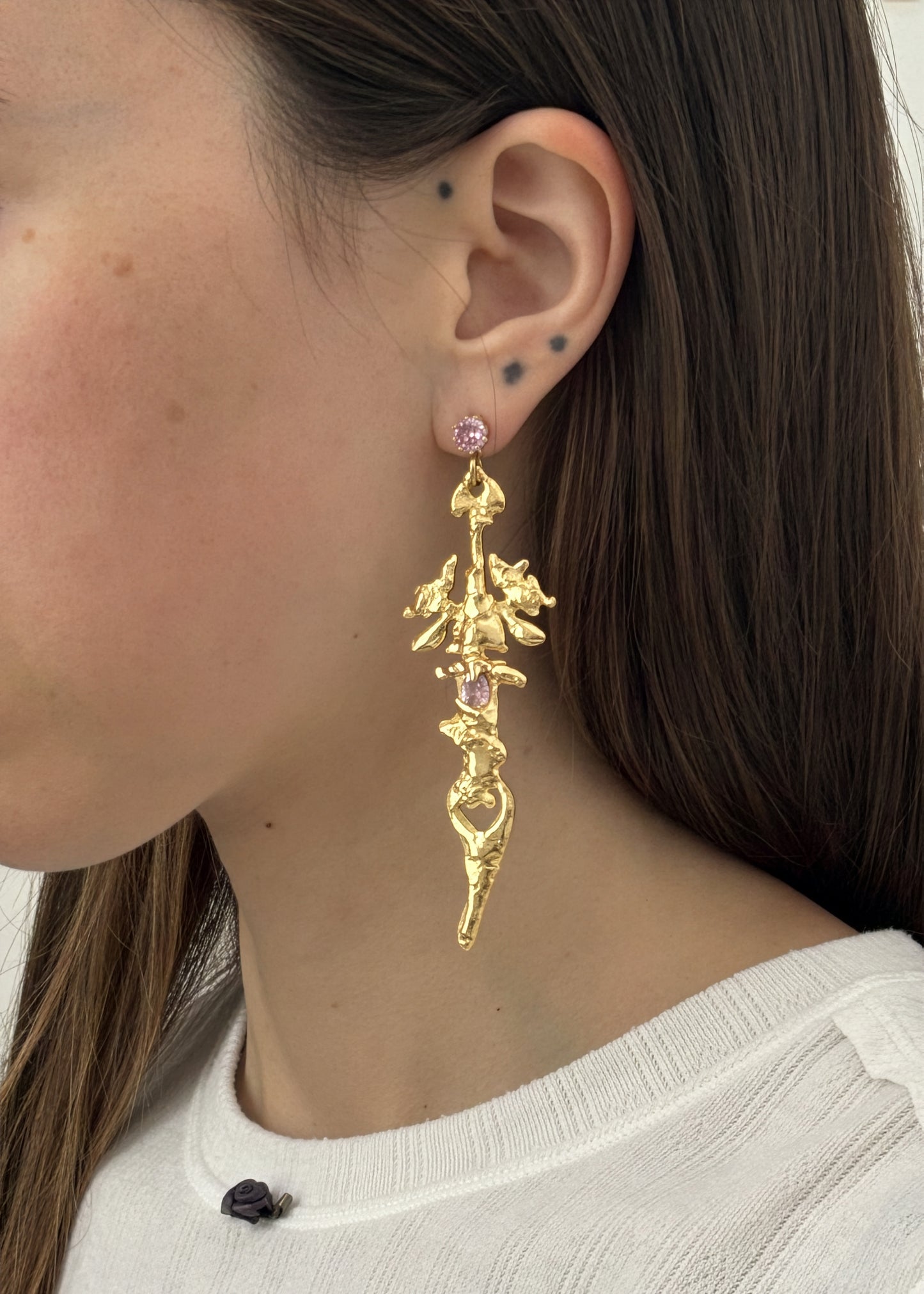 Gold Spiky Sword Earrings
