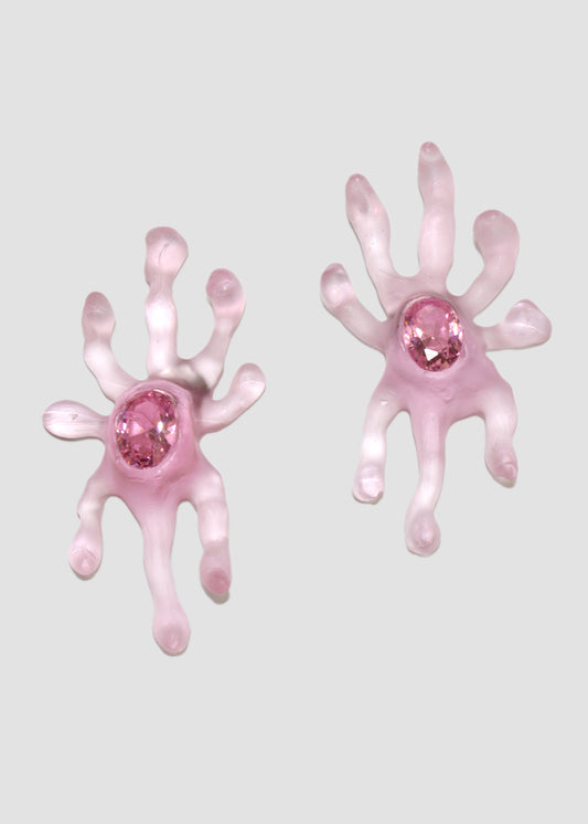 Big Pink Bug Post Earrings