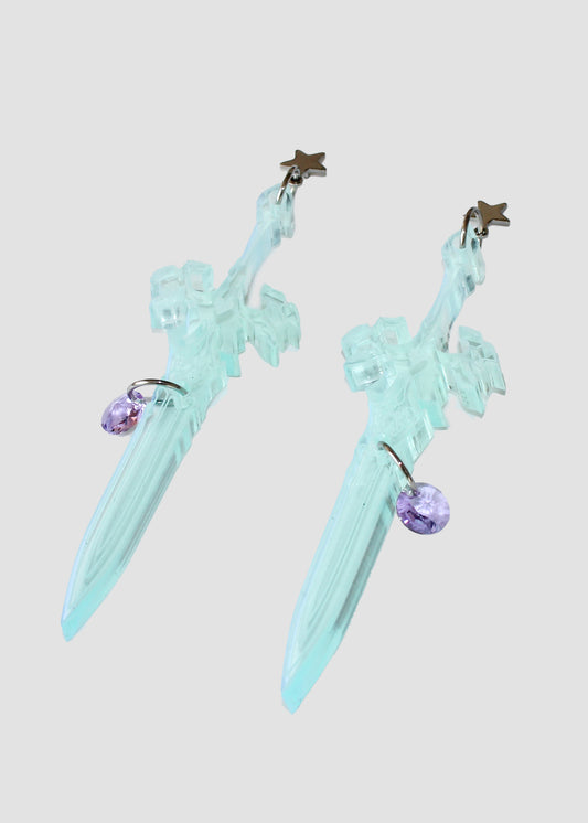 Turquoise Star Sword Earrings
