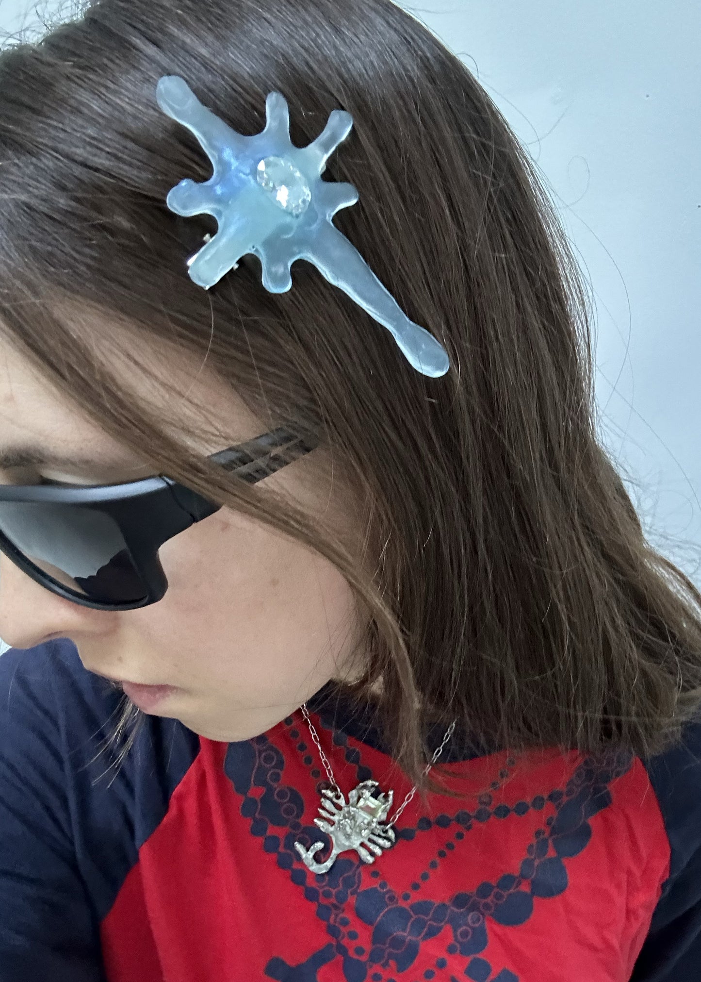 Blue Moebius Hair Clips