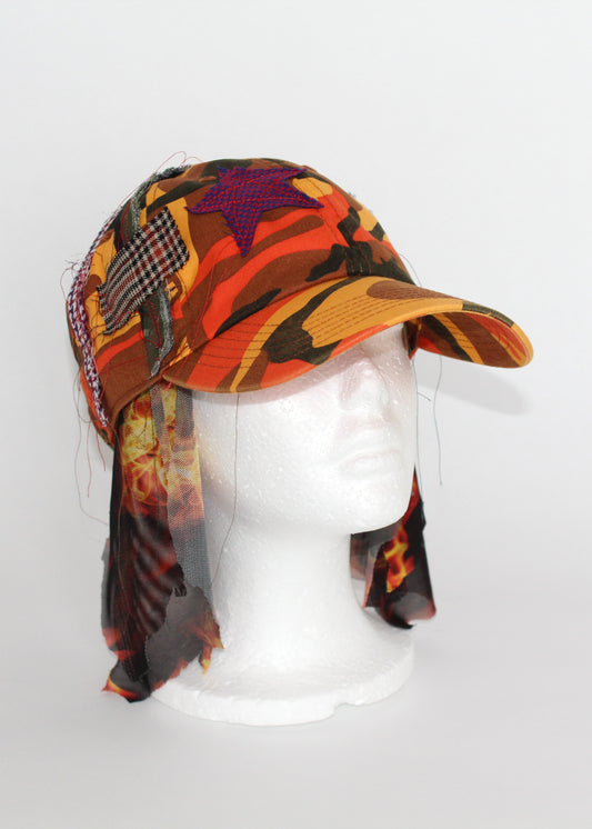 Orange Camo Fire Hat