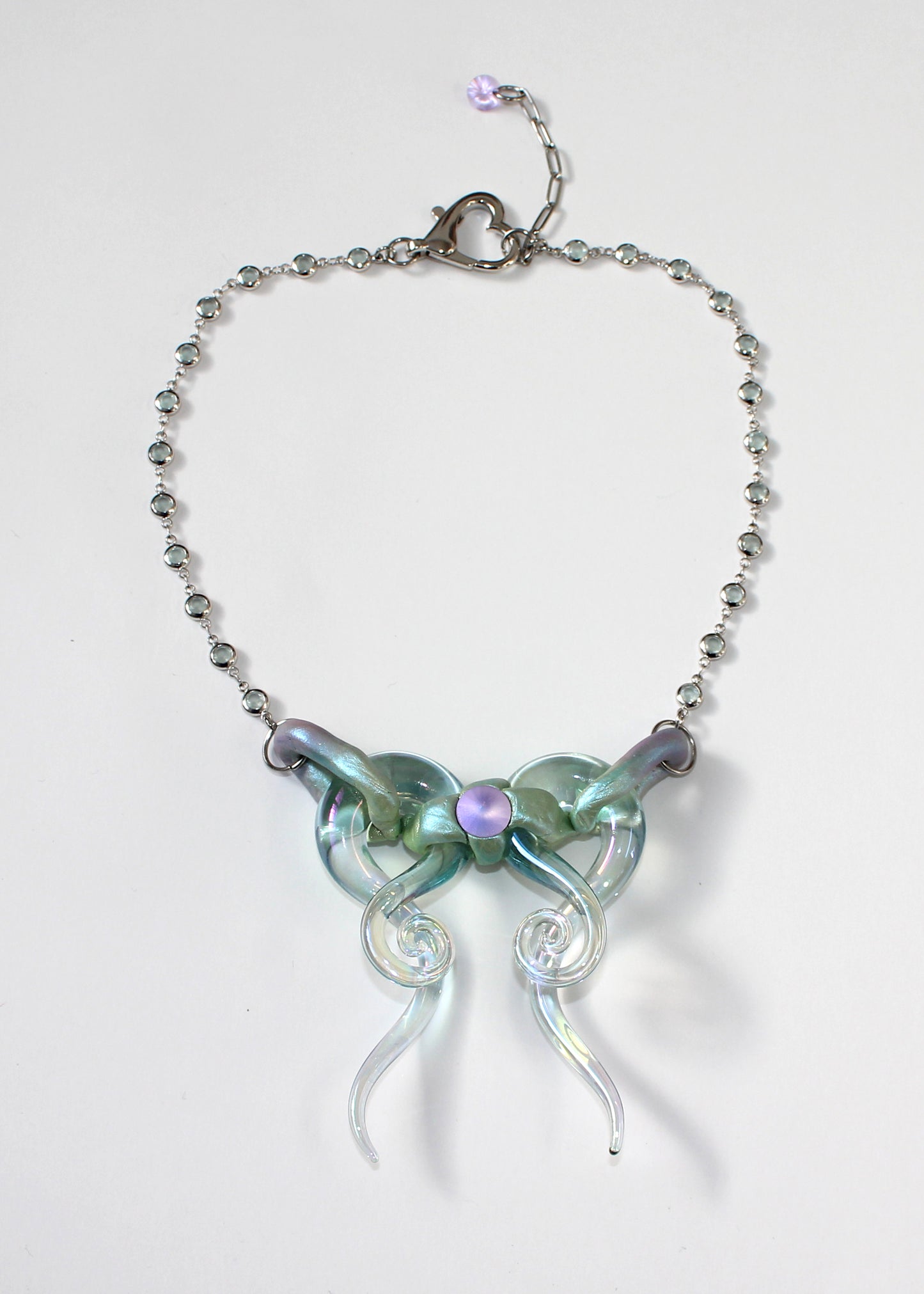 Iridescent Bow Necklace