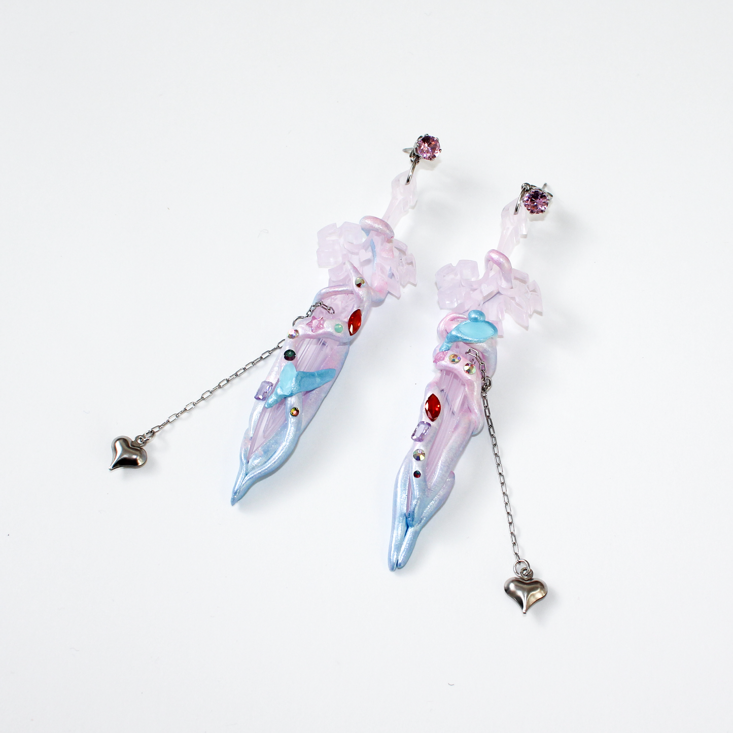 Pink Sword Morph Earrings