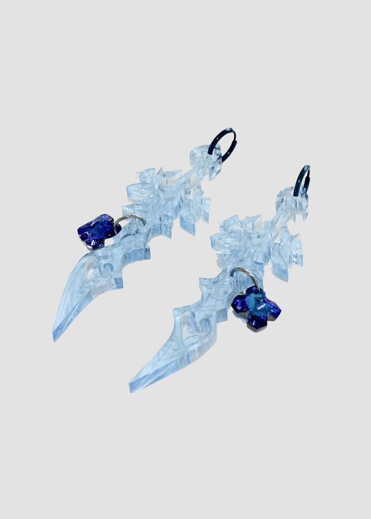 Blue Spiky Sword Hoops