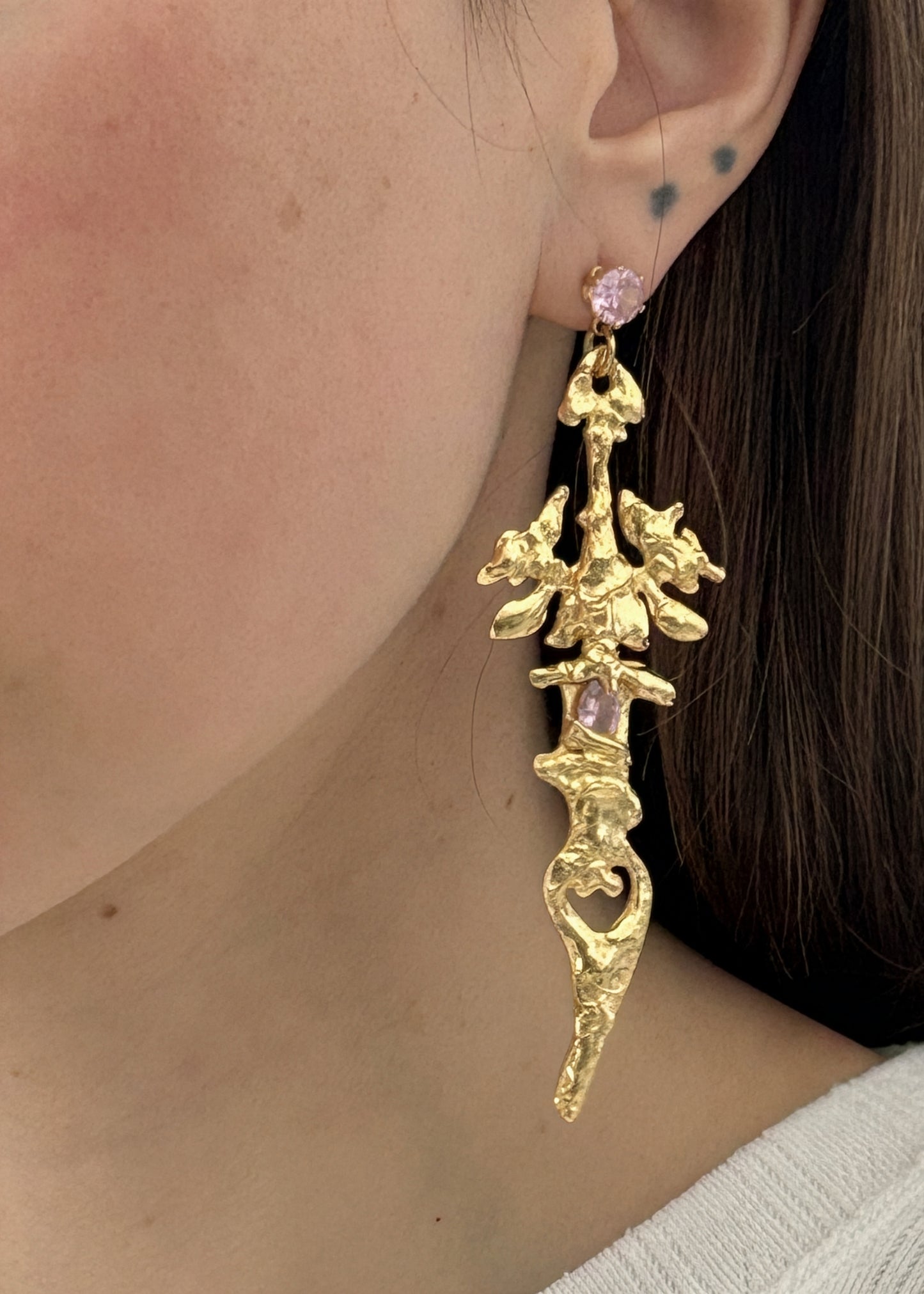 Gold Spiky Sword Earrings