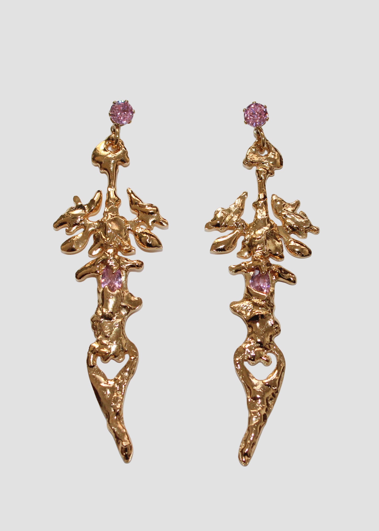 Gold Spiky Sword Earrings