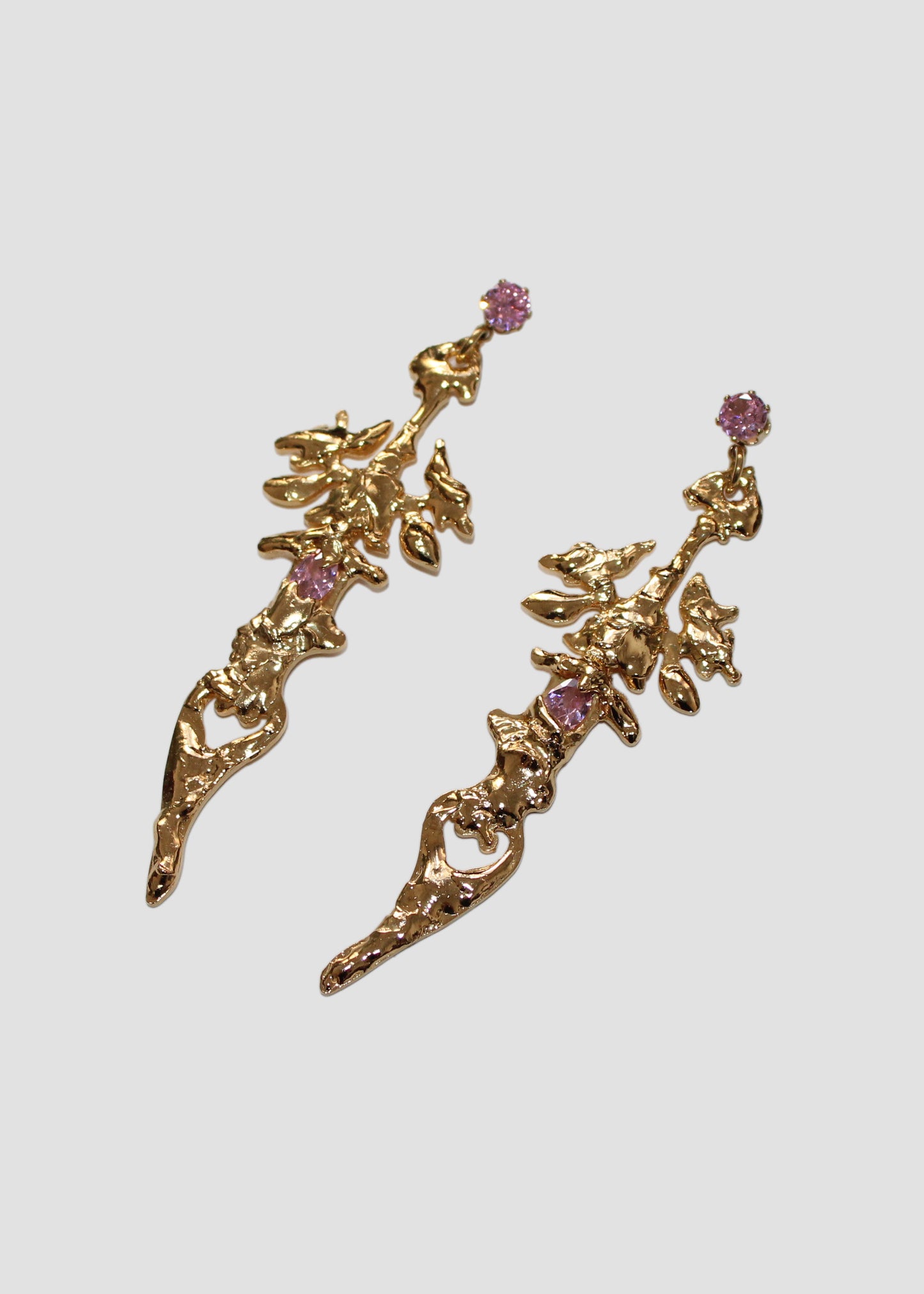 Gold Spiky Sword Earrings