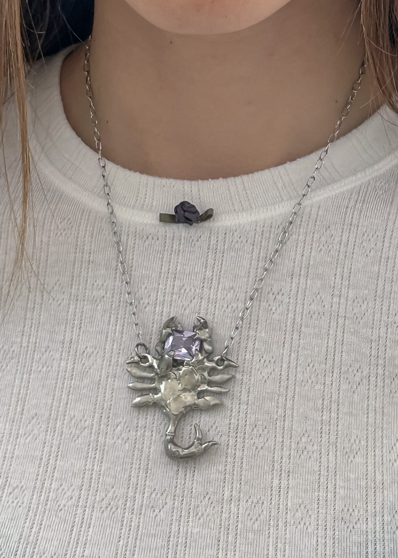 Lavender Scorpion Necklace