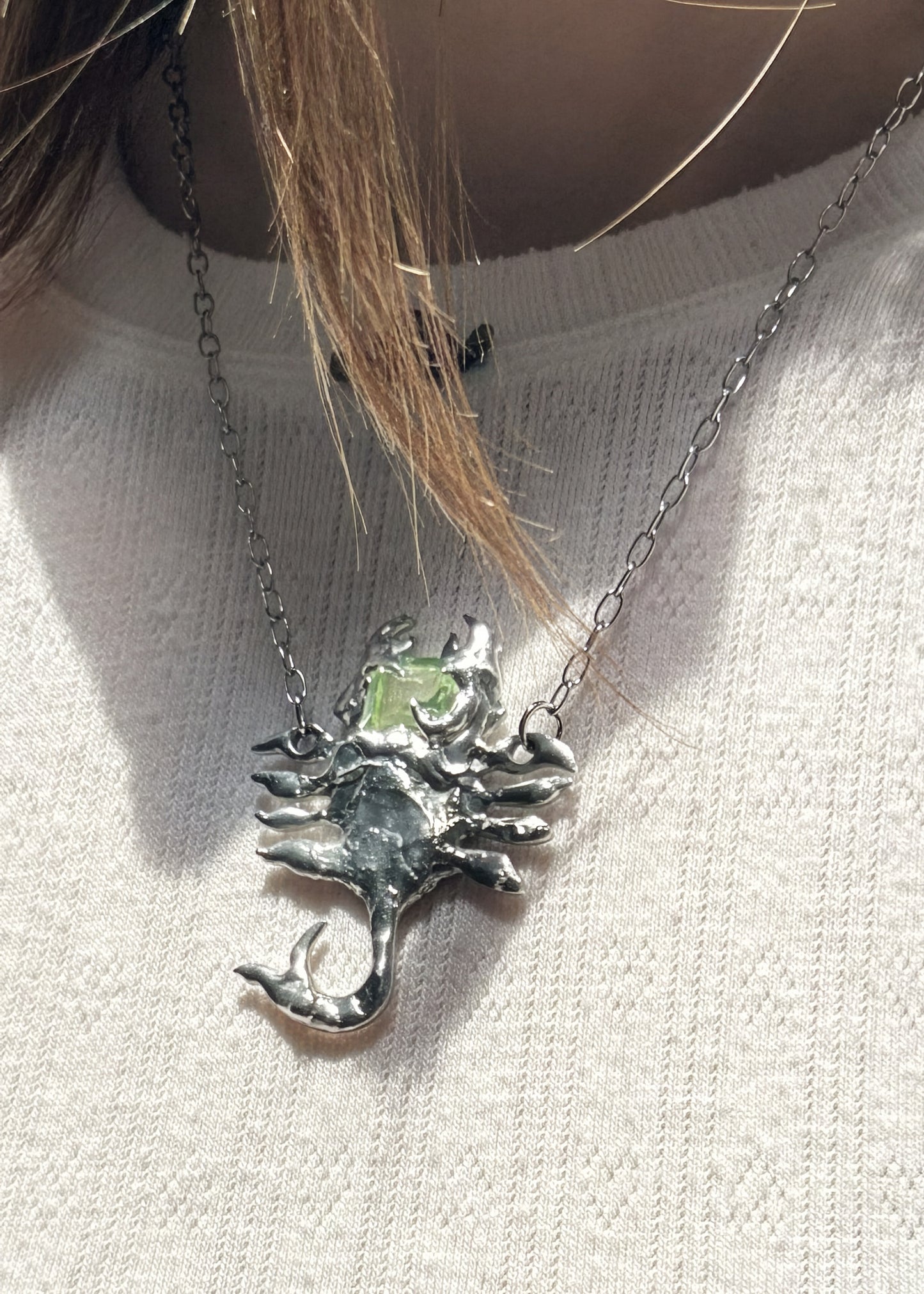 Lime Scorpion Necklace