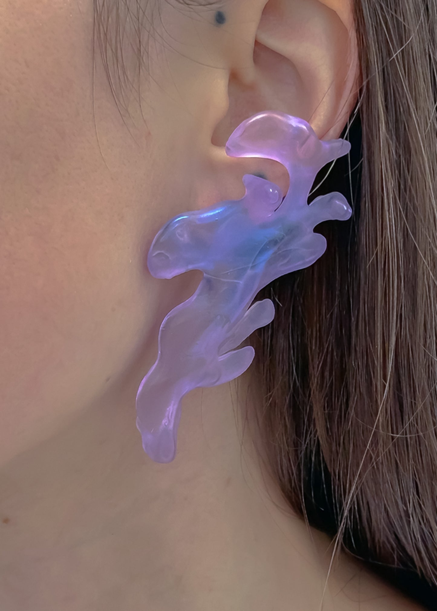 Purple Dragon Earrings